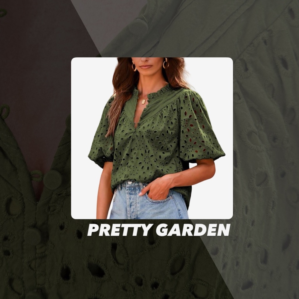 NWOT Pretty Garden Eyelet Blouse